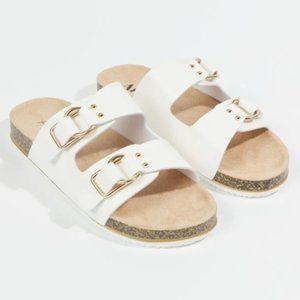 Arula Luca Double Strap Sandal in White Size 11 NWT